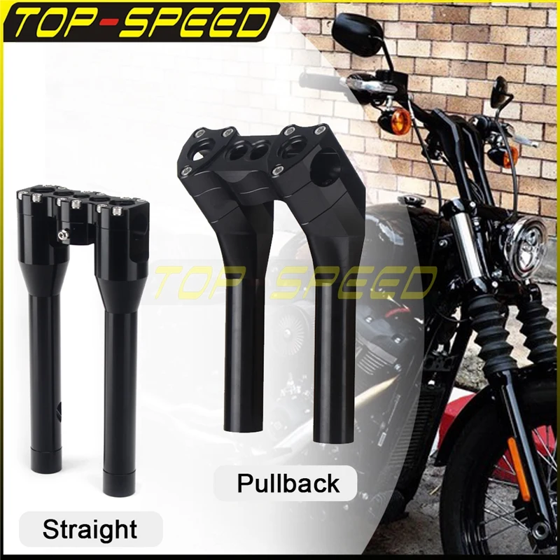 8" Rise Pullback Handlebar Riser 1" 25mm Handle Bar Mount Clamp Risers