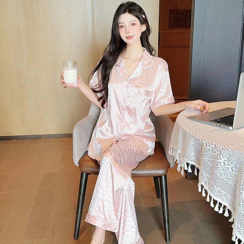 مخطط طباعة بسيطة عادية جديدة 2 قطعة منامة مجموعة ا...