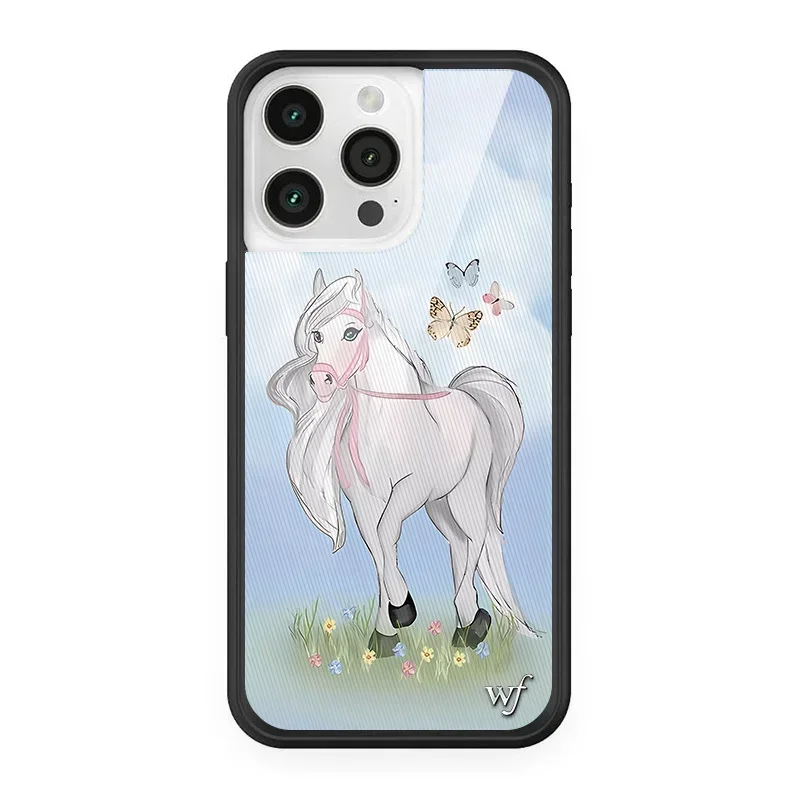 Stylish Wildflower Cartoon Swans & Cute Puppy Phone Case with Deer Cherry Design
