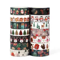 NEW 1PC Decorative Christmas Patterns Washi Tape Set DIY Scrapbooking Journaling Adhesive Masking Tape Cute Stationery 1
