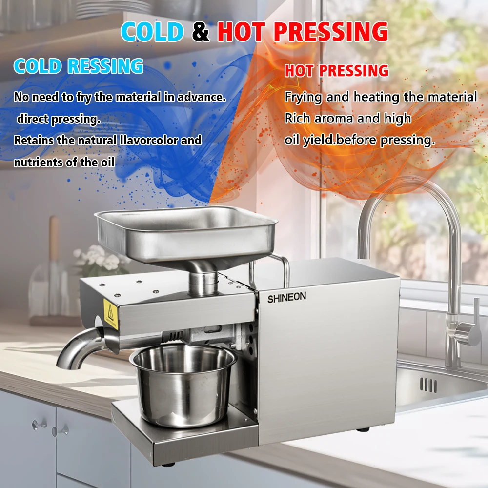 110V/220V automatic oil press machine,oil presser Home ,stainless steel seed oil extractor,Mini Cold hot oil press machine 2