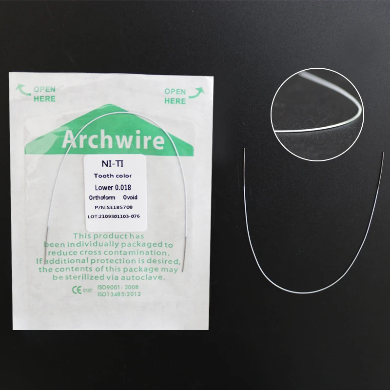 

10Packs 10pcs Niti Coated Teeth Color OrthodonticsWire5pcs upper +5pcs lower)