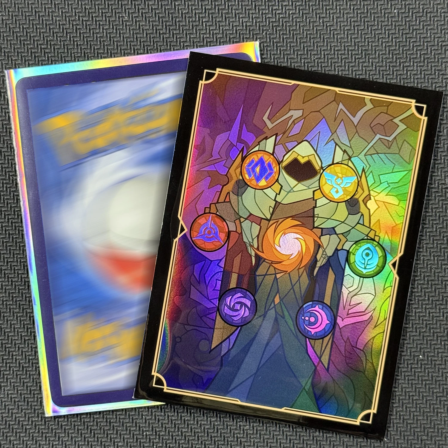 60개입 호로그램 맞춤형 카드 슬리브, 표준 사이즈 카드 포켓, 테이블 게임 보호용 66x91mm