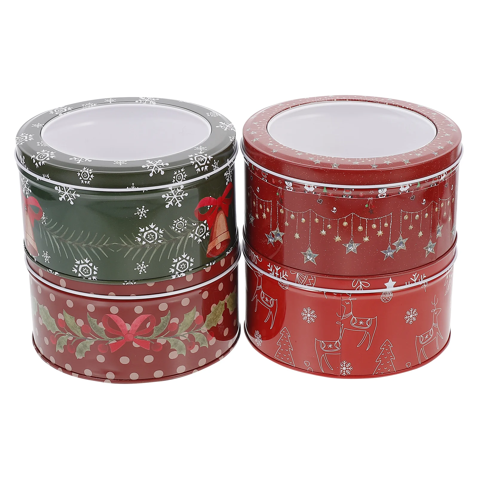 

4 Pcs Christmas Tin Box Sweet Container Decorations Candy Storage Holder Tinplate Sweets Holders