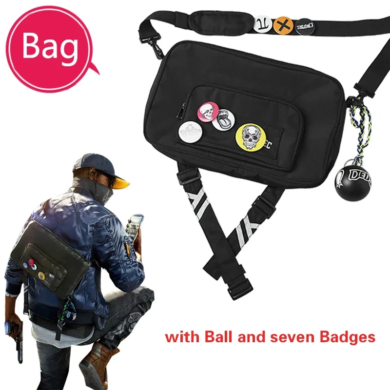 Watch-Dogs-2-bolsa-de-Marcus-Holloway-Unisex-accesorios-de-disfraz-de ...