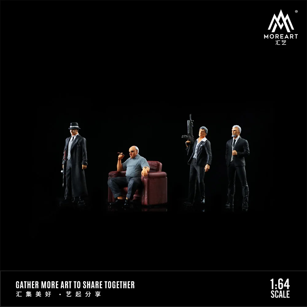 More Art1:64 Gang Boss Action Figure Set Simulating Resin Decoration Figure Model For Display&Gift 
