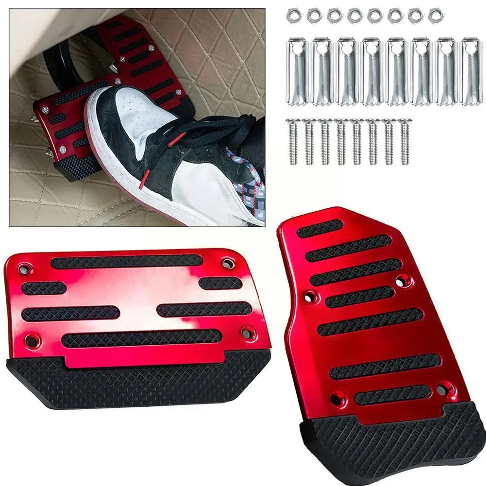 Car Accessories Car Pedals Pedal Cover Racing Pedals 2Pcs Universal Aluminum Automatic Transmission Car Foot Gas Pedal Set