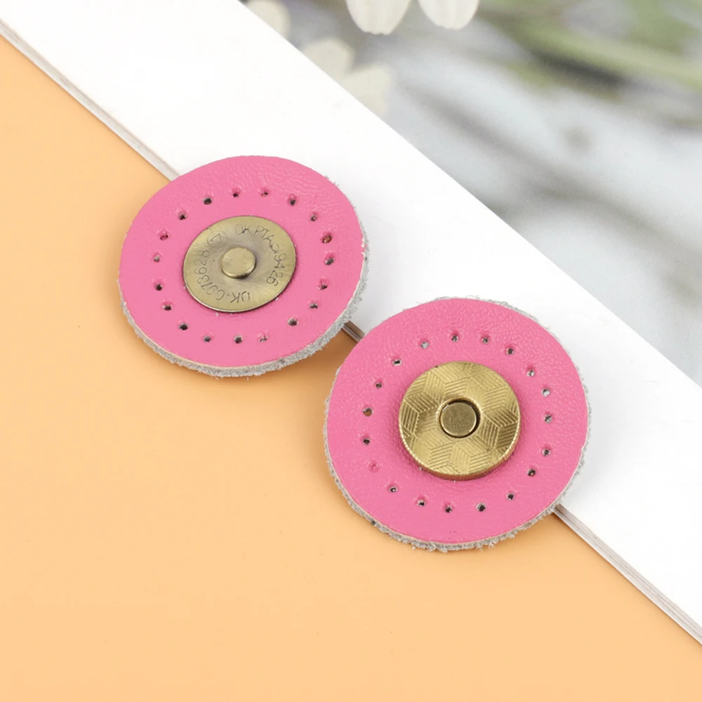 5 Sets Circular Shape Leather Buckles Purse Clasp Card Pack Hasp Clasp Hasp Buttons Diy Bag Accessories