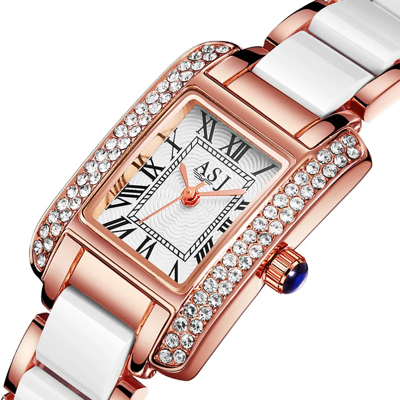 Ladies Wrist Watches Dress Gold Watch Women Crystal Diamond Watches Stainless Steel Silver Clock Women Montre Femme