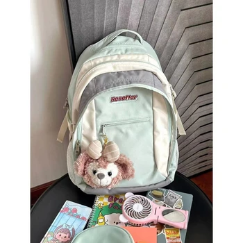 Zaino moda per donna 2024 nuovo zaino scuola verde menta borsa a tracolla per Computer studente di grande capacità Mochila Feminina