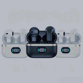 Cuffie In-Ear Wireless con Finitura in Pelle Premium, Microfono Integrato, Batteria a Lunga Durata, Perfette per Sport, Pendolarismo Quotidiano e Musica