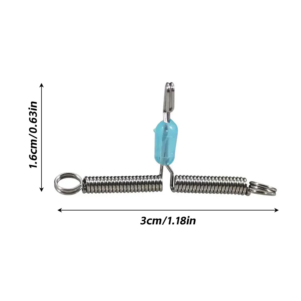 10pcs Stainless Steel Spring Rope Swivel Bifurcation Eight Type Fishing Line Space Tying Tool Double Hook Balance Rigs Hooks