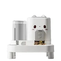 เครื่องให้น้ำและอาหารแมวแบบอัตโนมัติ 1 ชิ้น - ดีไซน์ชิ้นเดียว ป้องกันการหก ความจุขนาดใหญ่ 6