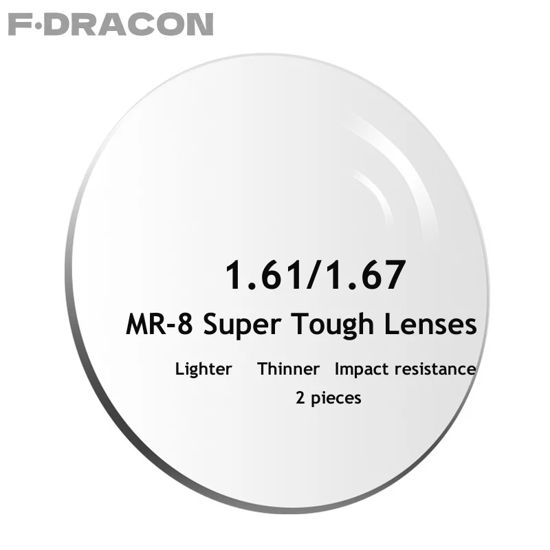 Optical Lenses 1.61MR-8 Ultra Tough And Ultra-thin Anti Radiation Aspherical Wear-resistant Frameless Half Frame Dedicated