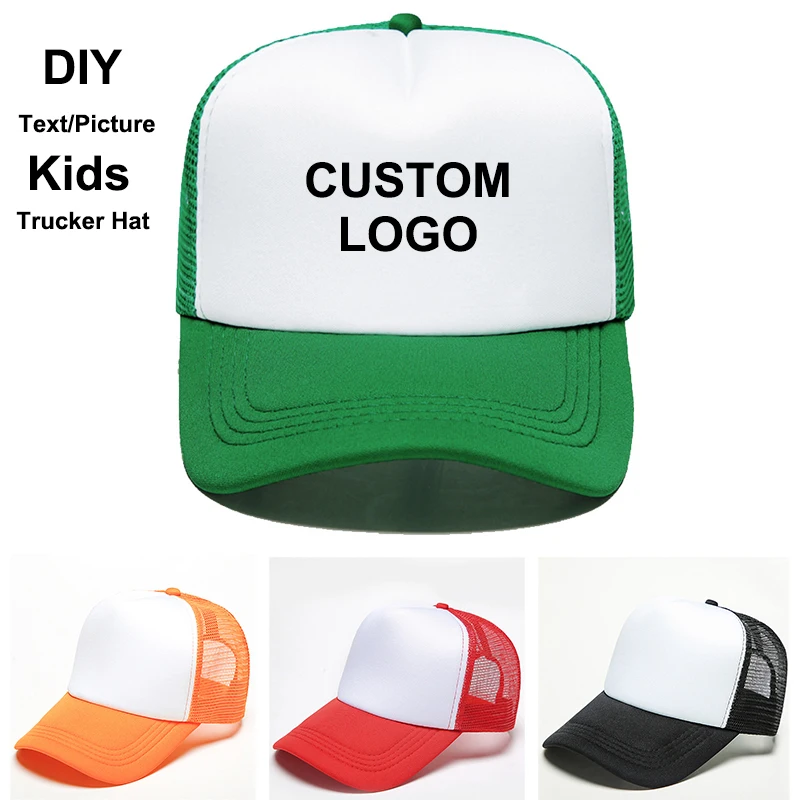 CustomPrintLogoSummerAdjustableFoamTruckerHatDadHatforKids