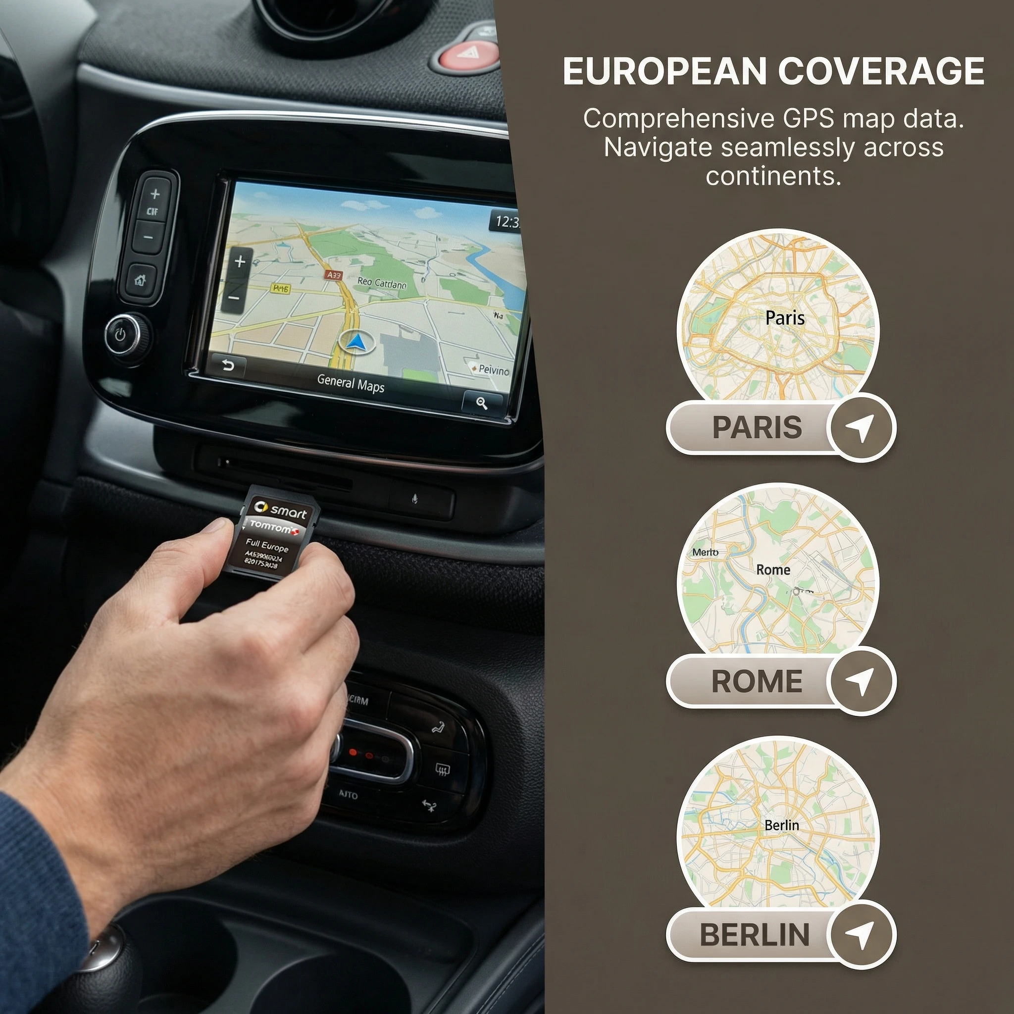 16GB SMART 453 SAT NAV MAP UPDATE /2025 UPDATE SD CARD EUROPE