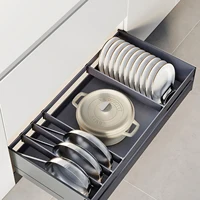 3 ชั้นตู้ครัวภายในOrganizerดึงชั้นวางจานMulti-Functionช้อนส้อมตะกร้าลิ้นชัก 6