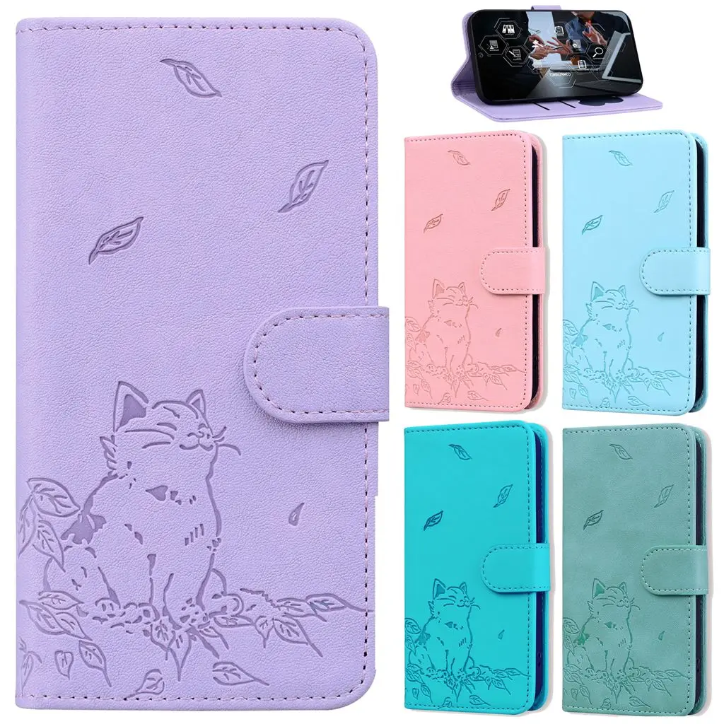 Kawaii Leather Wallet Flip Phone Case with Cover
