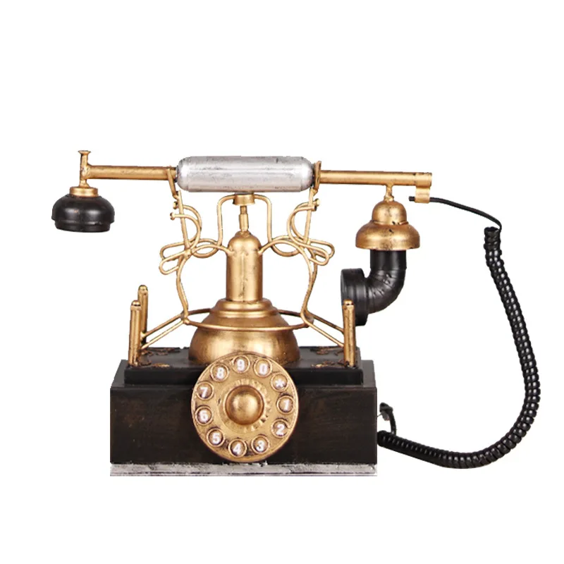 Retro Telephone Model Vintage Desktop Landline Telephone Old Fixed Home Living Room Decoration Gift