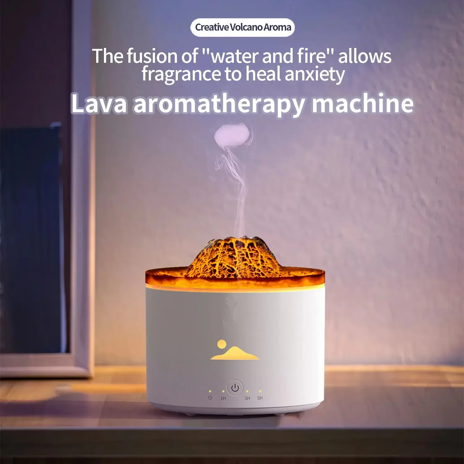 Plug in Volcano Aromatic Diffuser 230ml Cool Mist Aromatherapy Essential Oil Diffuser 3-speed timer for Home Car Room Fragrance 1