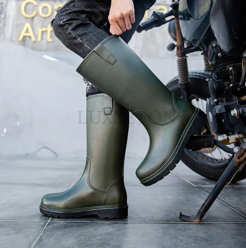 Rain Boots For Men Waterproof Anti Slipping Knee High Rubber Boots For  Outdoor Fishing Work And Garden Shoes, Shop The Latest Trends