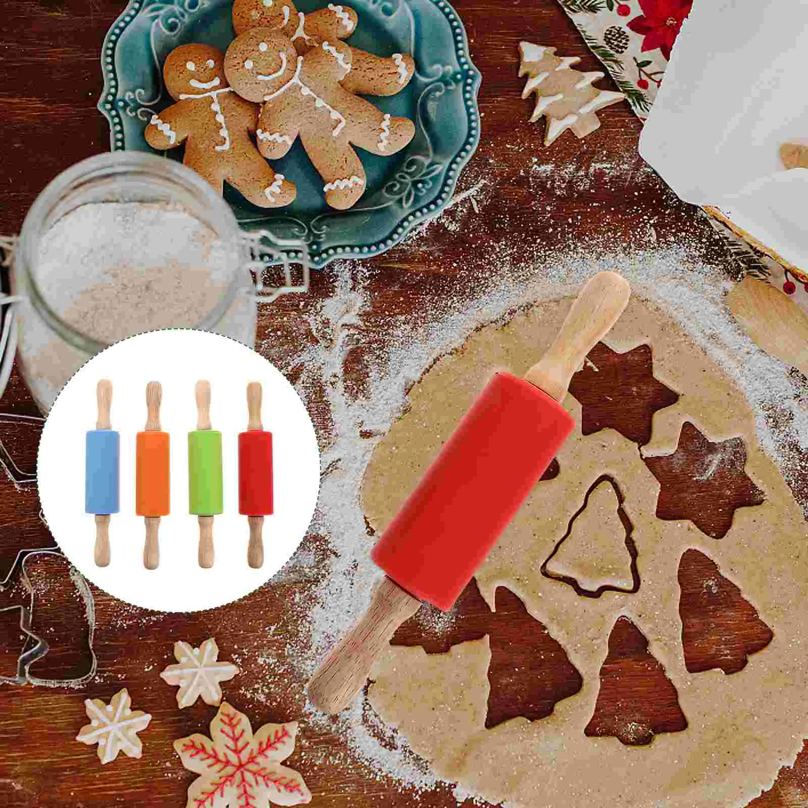 

Rolling Pin Classic Silicone for Baking Needs Professional Dough Roller Used by Bakers & Cooks for Pasta Cookie Dough