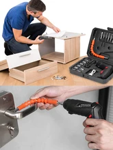  47pcs Set Multifunctional Cordless Screwdriver and Drill Small Electric Screwdriver 3.6v parafusadeira taladro inalámbrico 