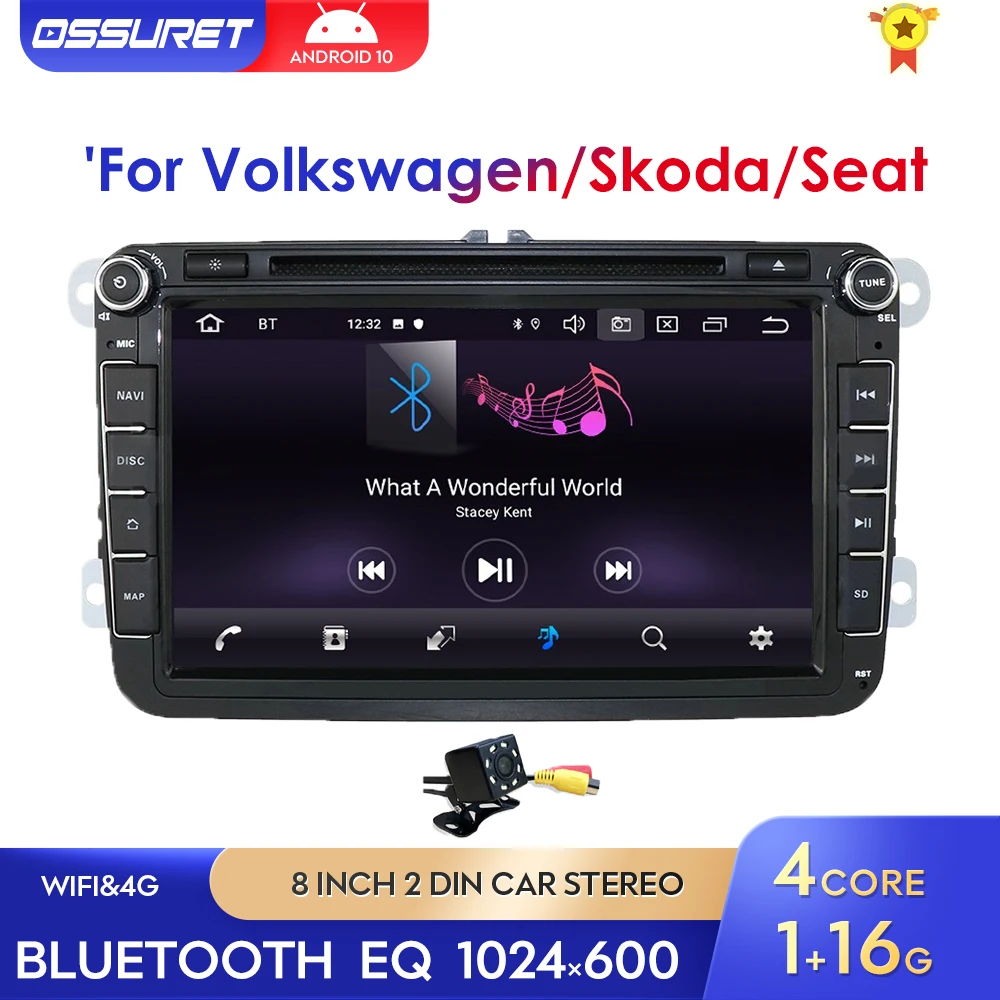 2din Android10 Car Radio Stereo Player For Volkswagen Vw Passat B6 Golf