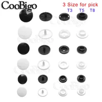 T3 T5 T8 Plastic Snap Buttons Press Fasteners Installer Plier Tool Kit Sewing Accessory Round 4 In 1 Black White 10mm 12mm 14mm 2