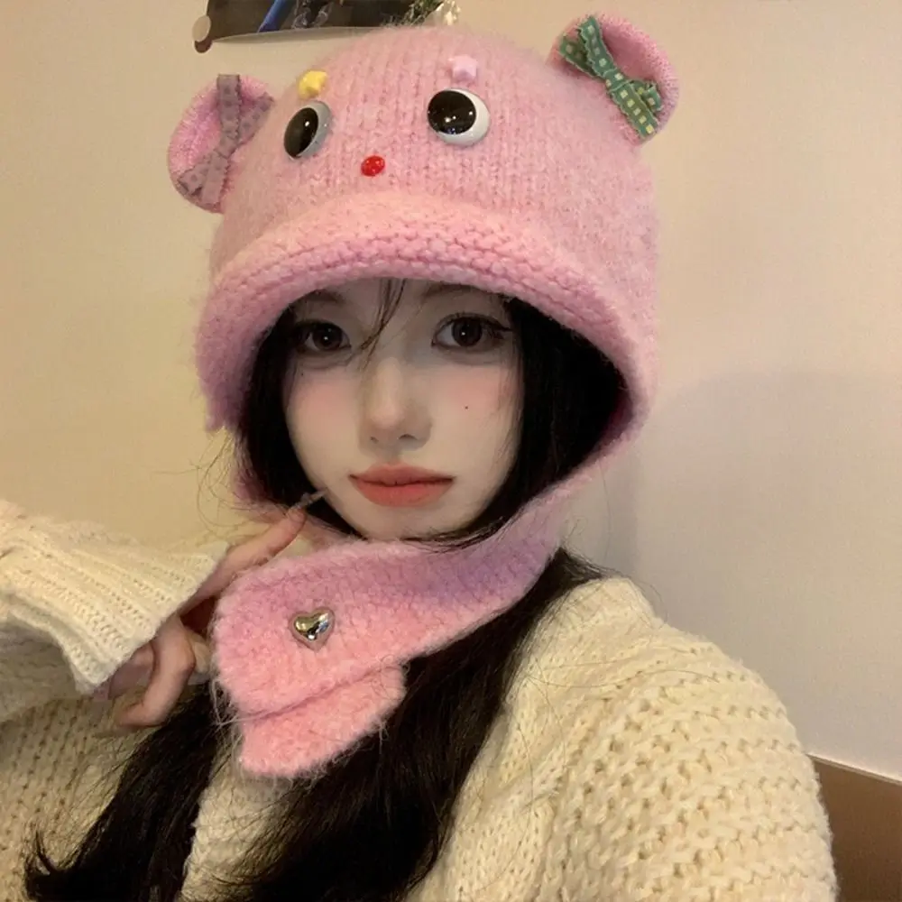 Plush Beanie Cap Windproof Elastic Ear Protection Hat