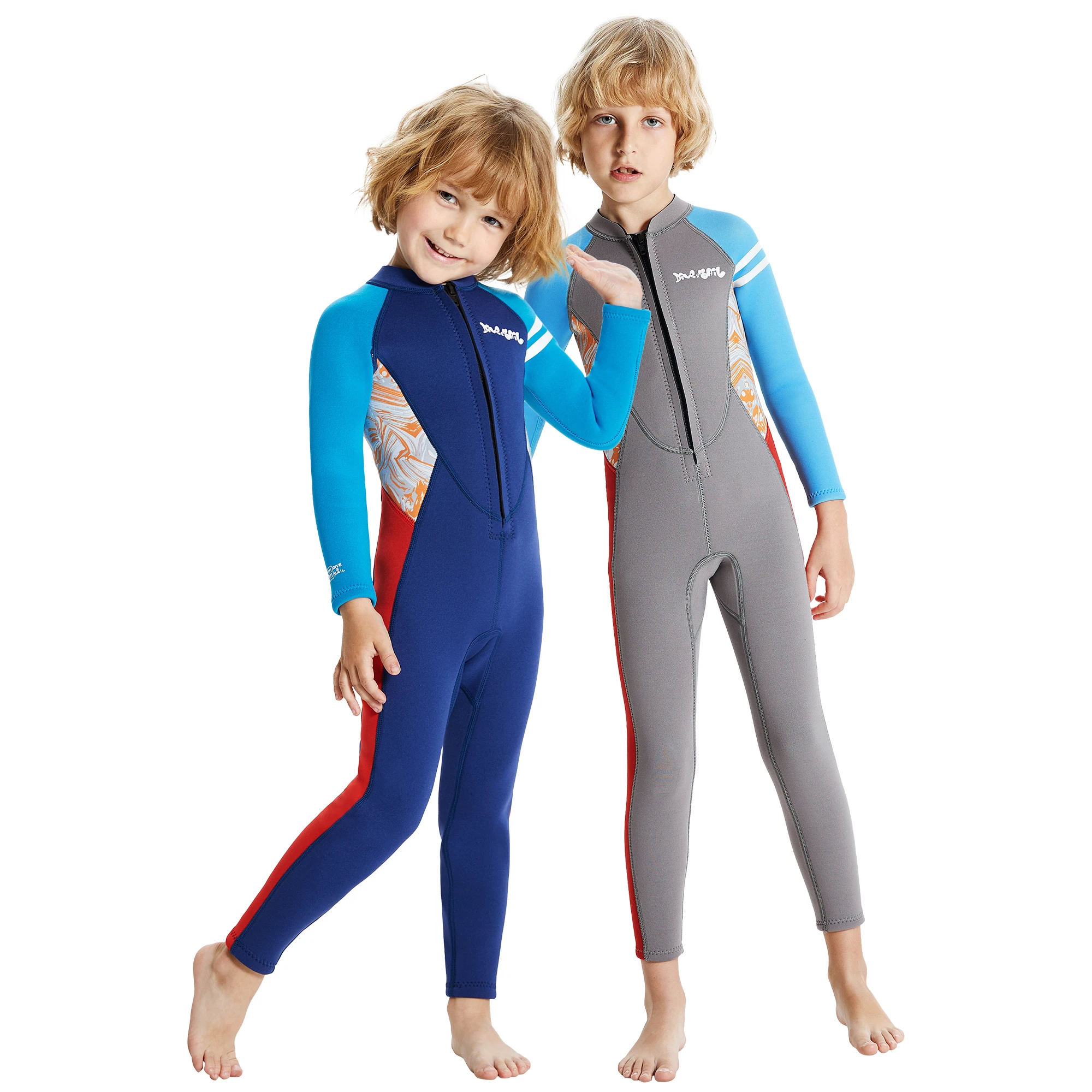 

Kids Full Neoprene Swimming Suit Boys Surfing Bathing Wetsuit Children Diving Suit for Water Sports 2.5mm Thick Warm