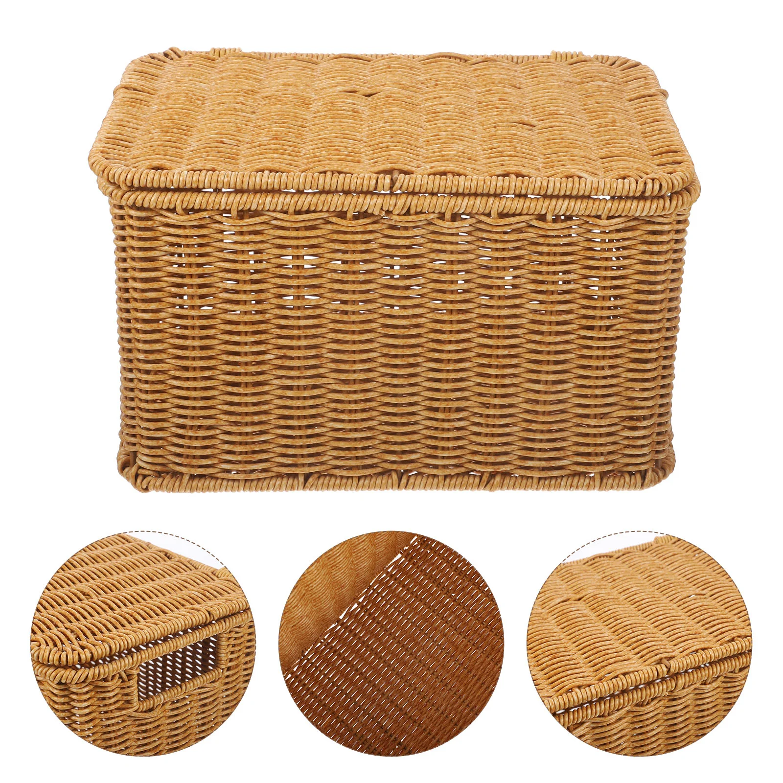 

Woven Storage Box Wicker Basket Rattan Baskets Bedroom Clothes Organizer