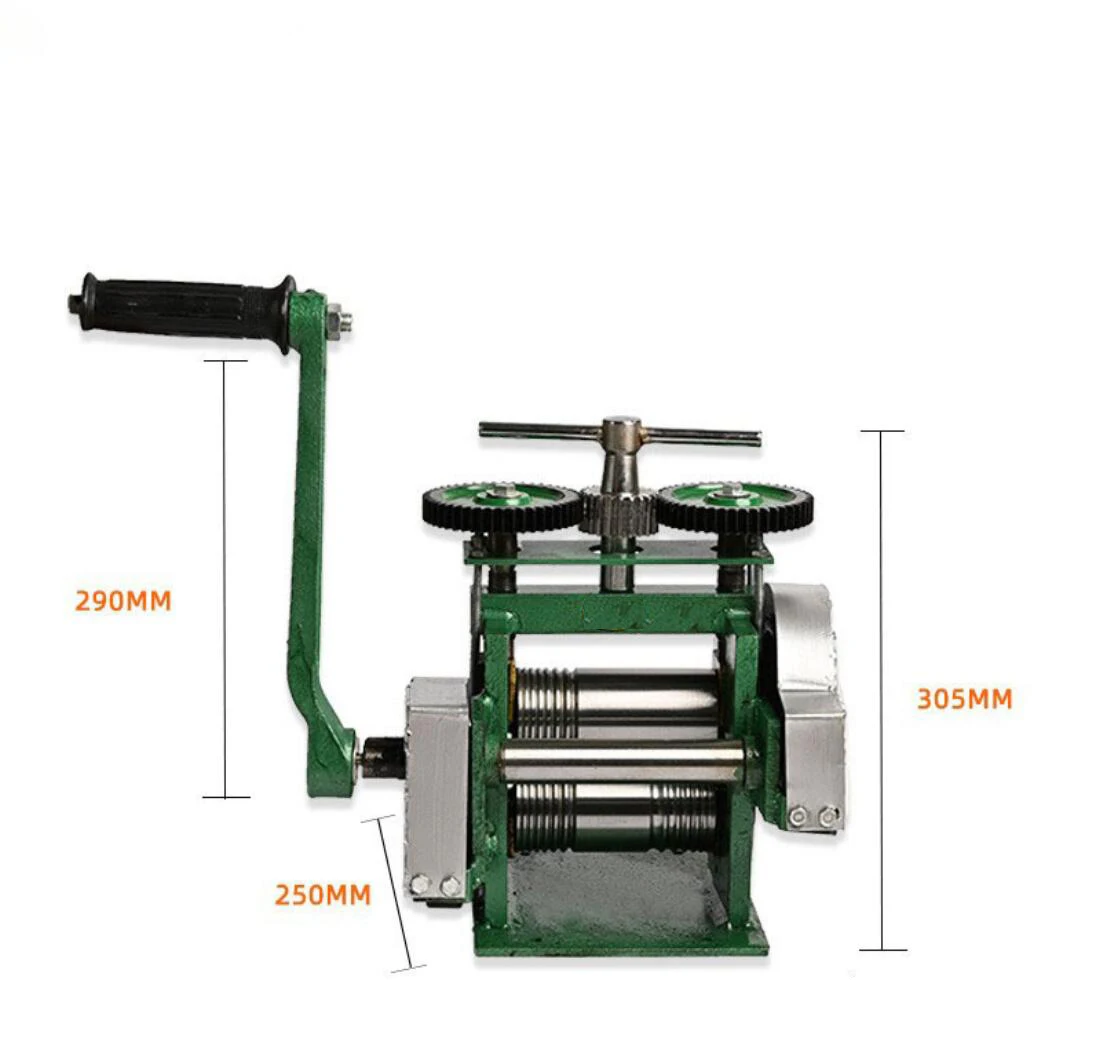 Stainless Alloy Manual Rolling Mill Machine Assembled Jewelry Metal Wire Reducing Thickness Press Tablett Green Jewelry DIY Tool