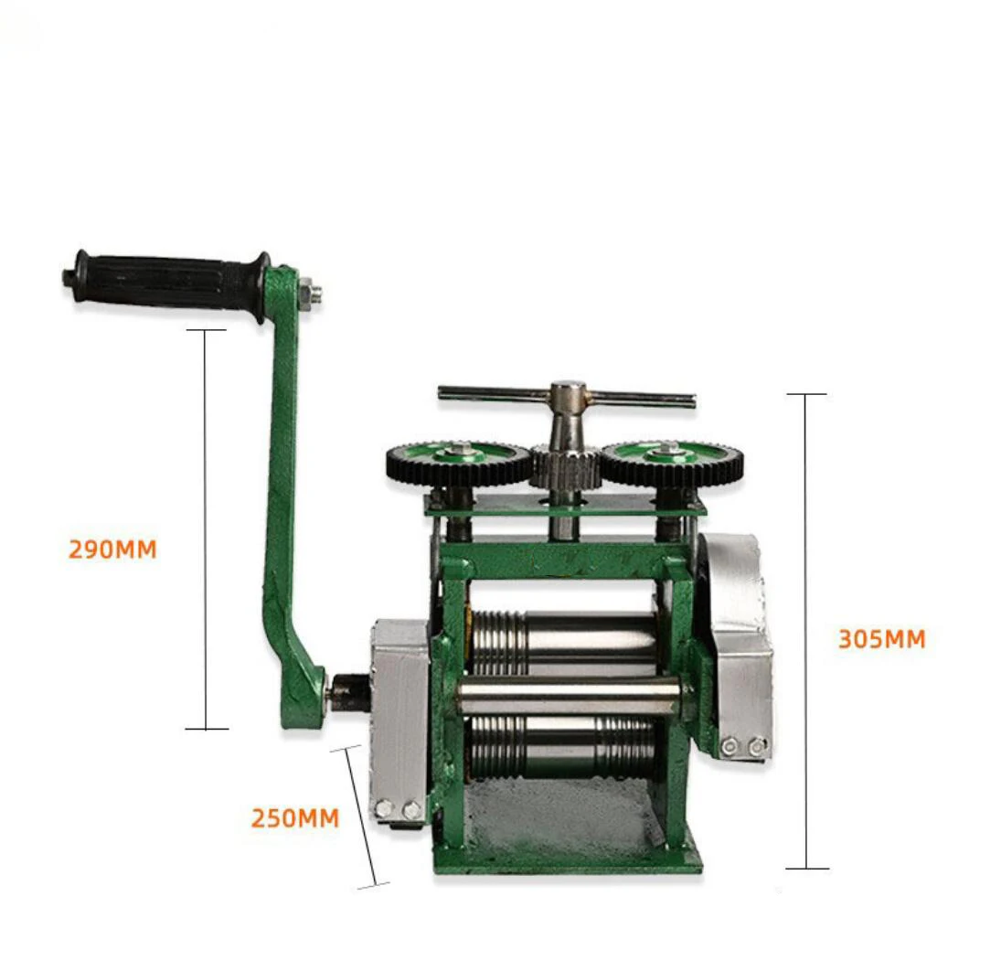 

Stainless Alloy Manual Rolling Mill Machine Assembled Jewelry Metal Wire Reducing Thickness Press Tablett Green Jewelry DIY Tool