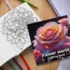 FLOWER WORLD Coloring Book For Children Adult Relieve Stress Kill Time Painting Art Book 4