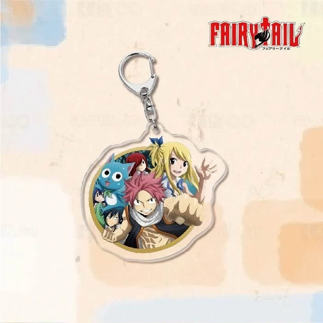 Clássico anime fairy tail bonito q versão personagens chaveiro natsu lucy  heartfilia dos desenhos animados imprimir acrílico pingente chaveiro  chaveiro - AliExpress