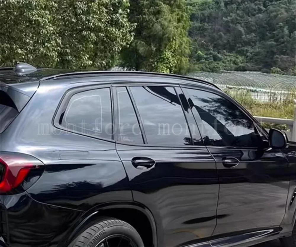 자동차 스타일링 블랙 스틸 윈도우 몰딩 프레임 스트립 트림 커버, BMW X3 F25 G01 2011-2024 (블랙)