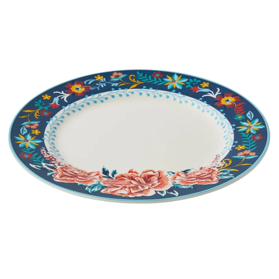 Rustic Floral Vintage Stoneware Dinner Plate