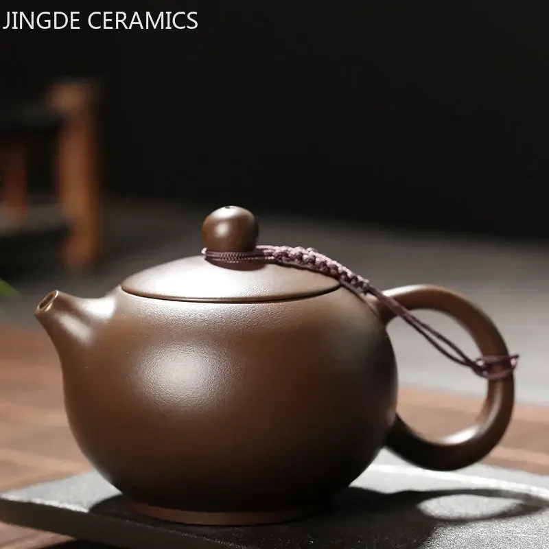 Antique Yixing Purple Clay Tea Pot Raw Ore Zhu Mud Beauty Kettle Chinese Zisha Tea Set Customized Ball Hole Filter Teapot