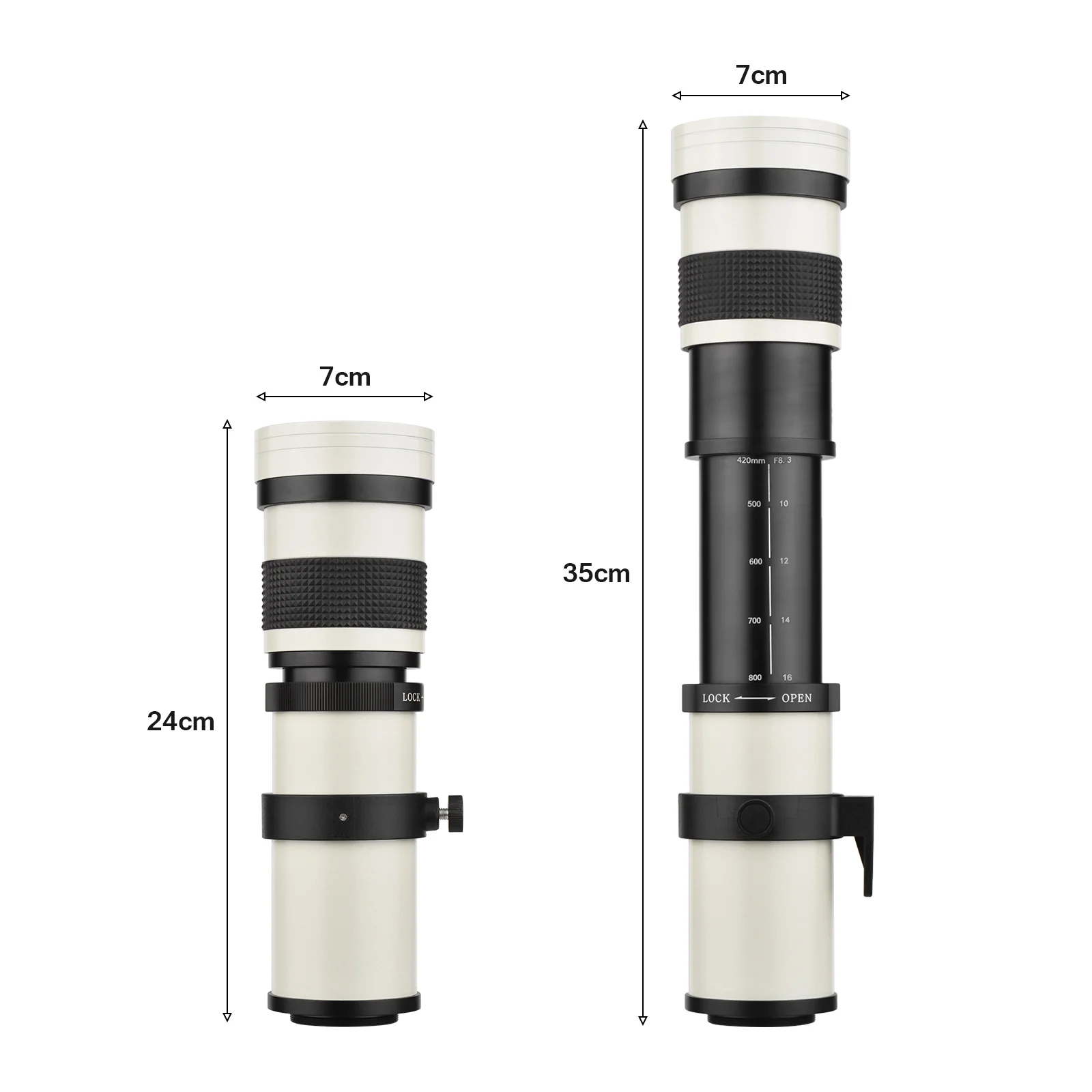 Camera Super Telephoto Zoom Lens MF T Mount for Canon EF