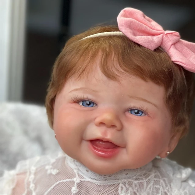 Boneca Vienne Bebe Reborn fofinha com veias visíveis, pintada à mão,  realista, arte real, boneca recém-nascida, 45cm