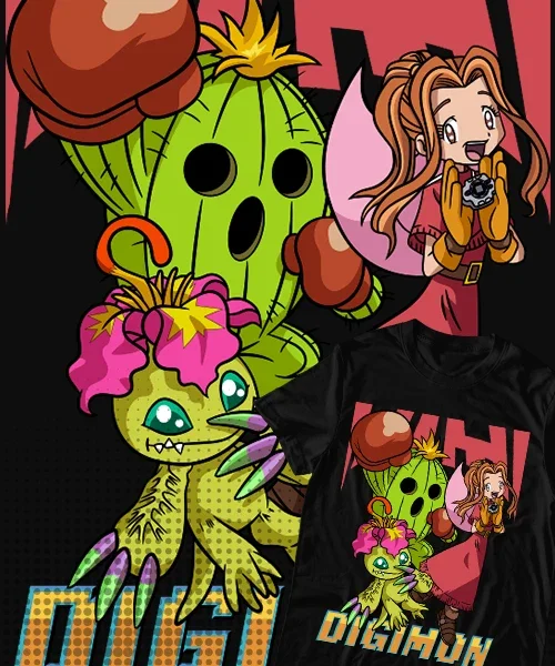 

unisex Digimon Mimi y Palmon Transformación Togemon