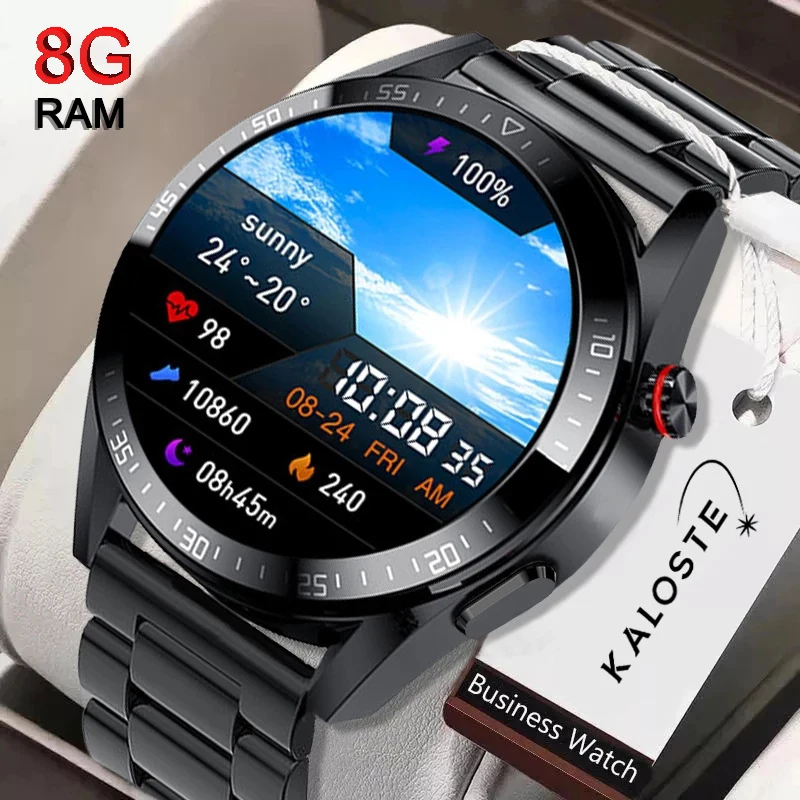 

Top 2022 New 8G Memory Smart Watch AMOLED 454*454 HD Always Display The Time Bluetooth Call Smartwatch For Men Huawei TWS