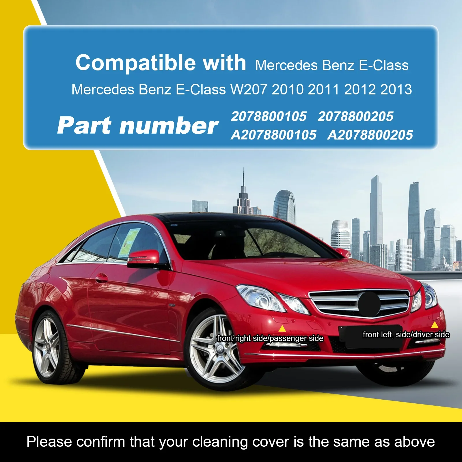 메르세데스 벤츠 E-클래스 W207 전면 헤드라이트 워셔 커버 모든 모델 2010-2013 완전 세트 부품 A2078800105 A2078800205