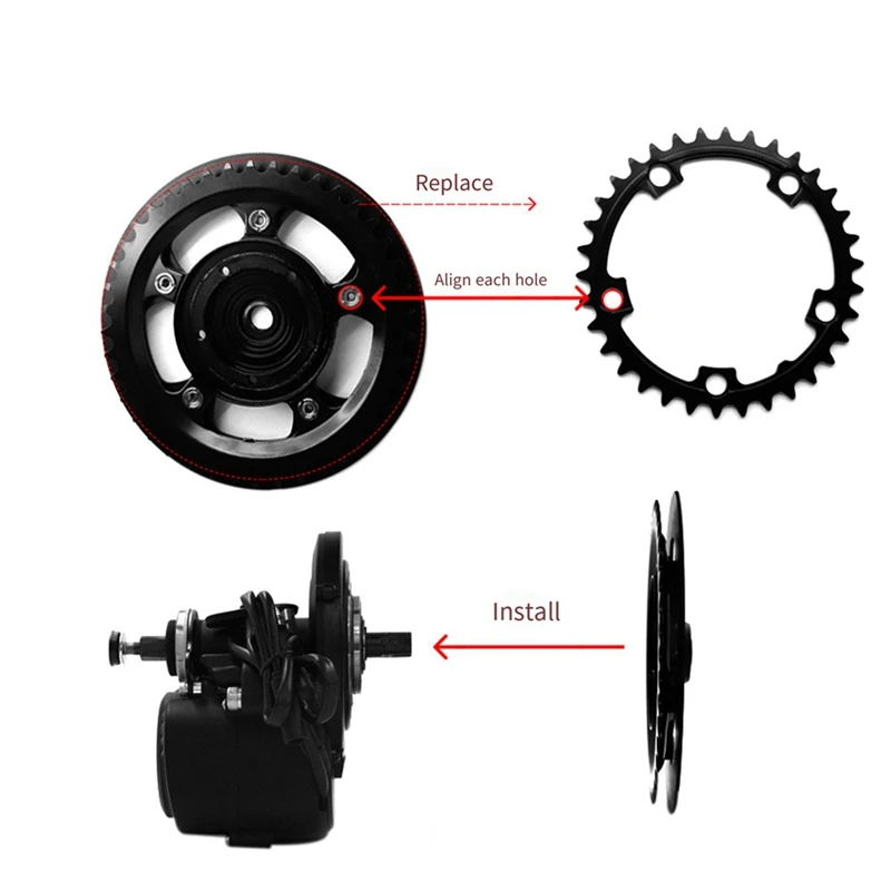 High-Performance 52T Chainring For Tongsheng TSDZ2 TSDZ-2B Mid