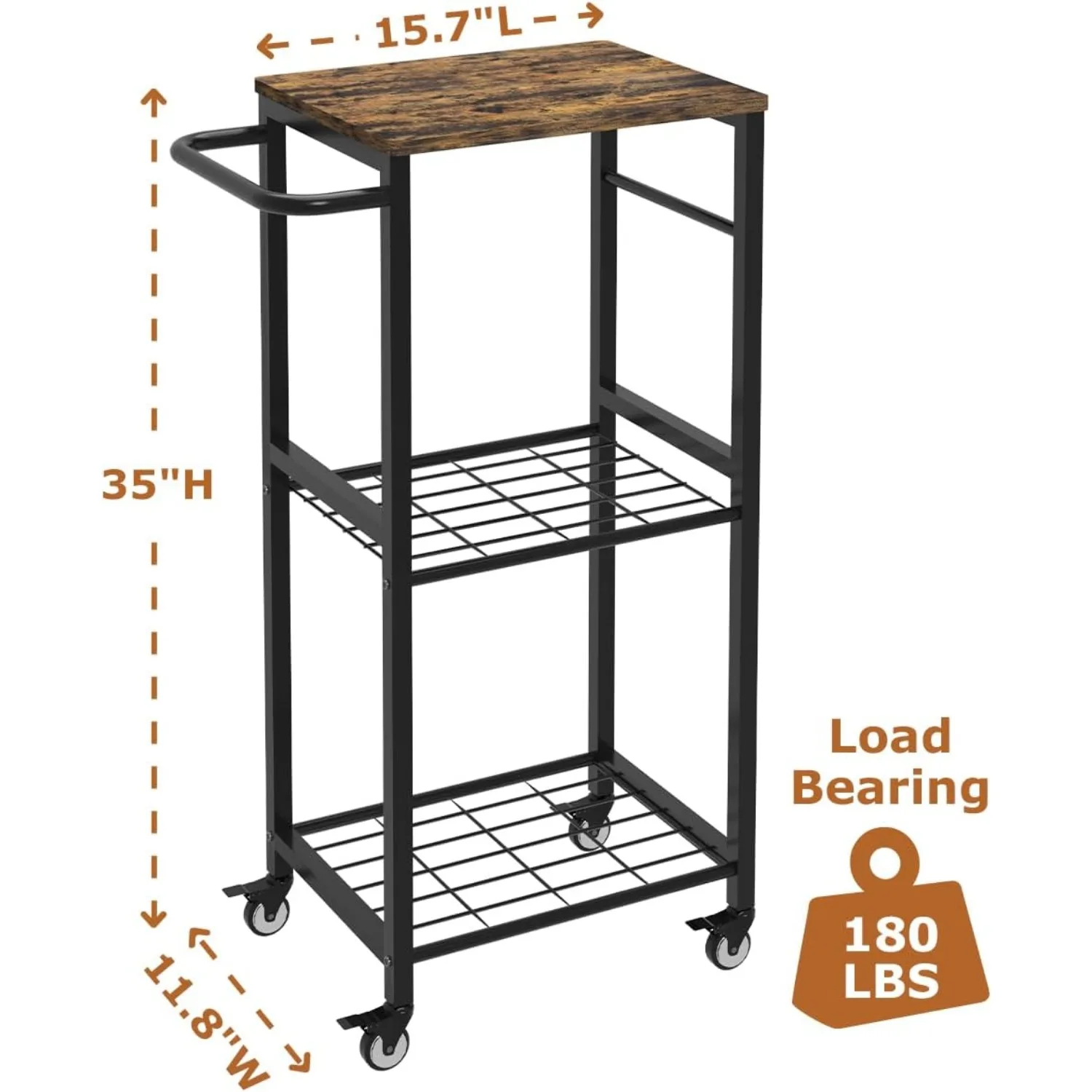 Coffee Bar Cart , Bakers Rack with 8 Hooks Utility Cart for Living Room, Bedroom, Bathroom, Office ，cofee table 4