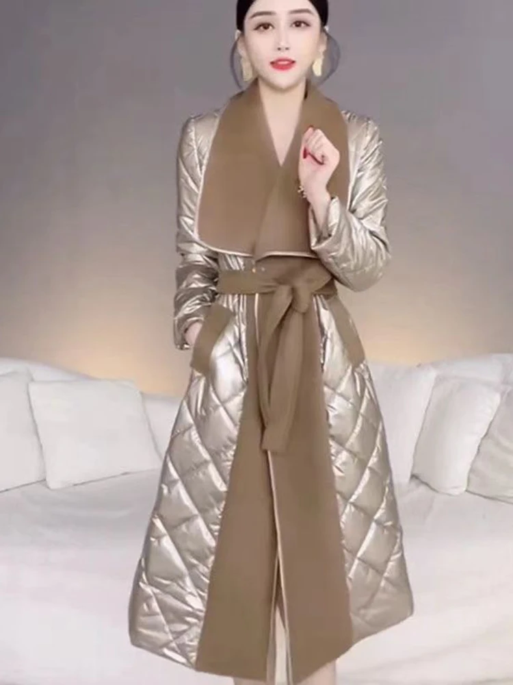Winter Women Short Glossy Parkas Casual Female Thicken Warm Hooded  Coat Windproof and Rainproof Shiny Light weight Jackets