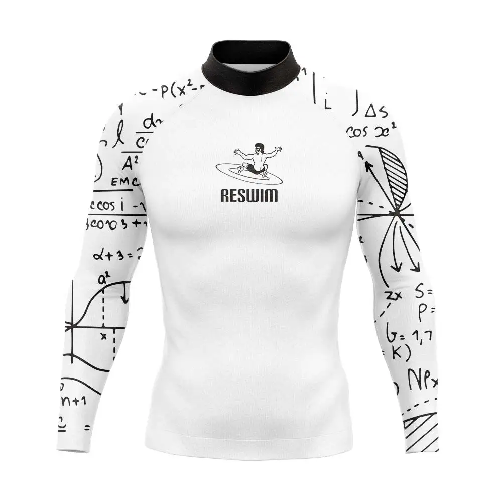 Men's Long Sleeve Surf T-Shirt Rash Guards Swimsuit Beach UV Protection Swimwear Quick Dry Swim Surfing Diving Tight GYM Shirt