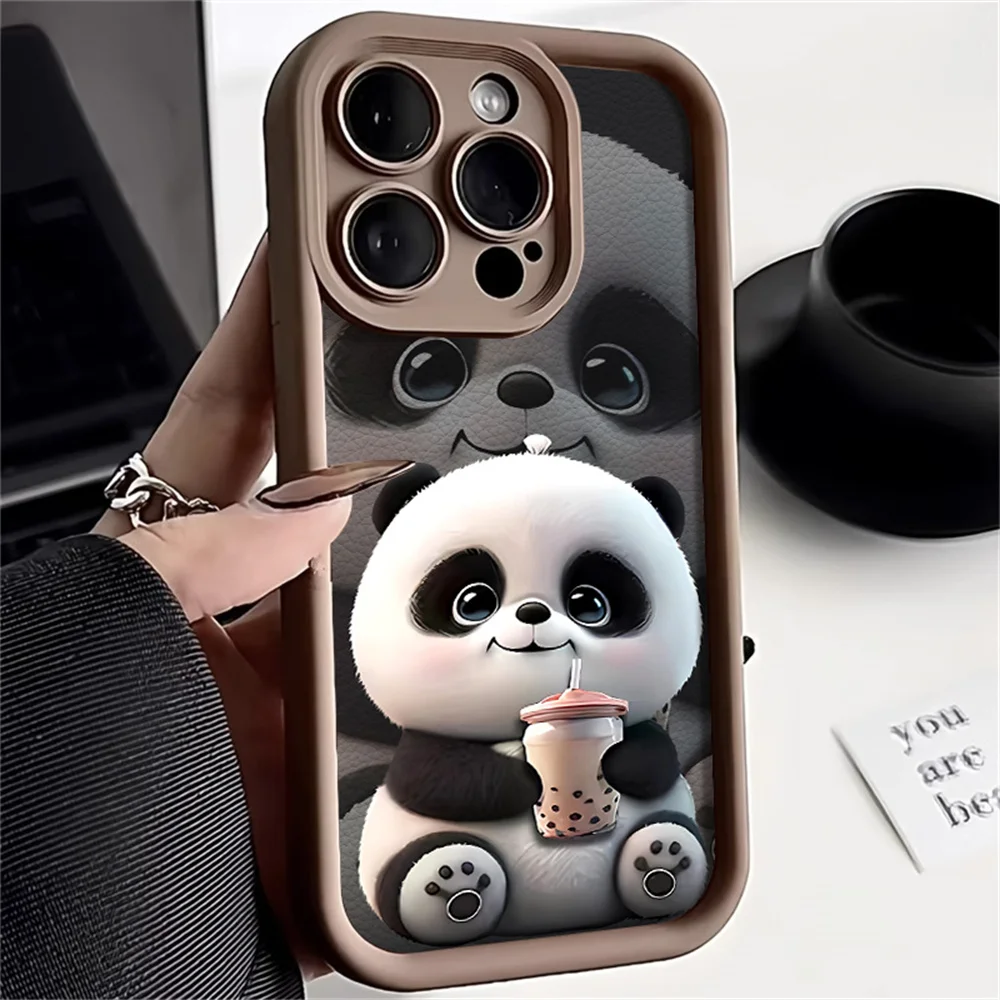 Cartoon Hot Milk Tea Panda Soft Silicone TPU Phone Case