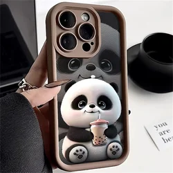 Cartoon Hot Milk Tea Panda Soft Silicone TPU Phone Case for OnePlus 12R 5G (TYK-J201TY2401v1)